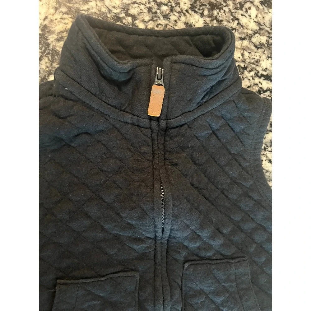 Carters Wild Little Guy Black Quilted Zip Up Vest 24M Boys Toddler (0857)